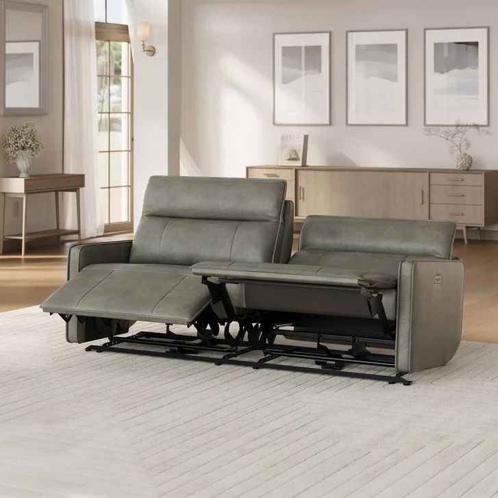 Henredon Keira Leather Zero-gravity Reclining Sofa - Image 4