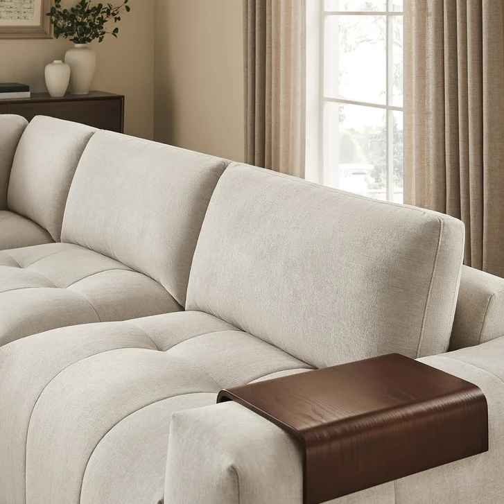 Paige 6-piece Modular Fabric Sectional ( Cream ) - Image 4