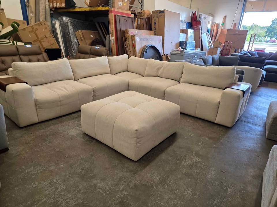 Paige 6-piece Modular Fabric Sectional ( Cream ) - Image 7