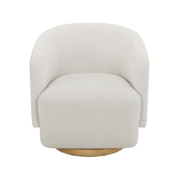 Henredon Murphy Swivel Boucle Chair, Cream - Image 3