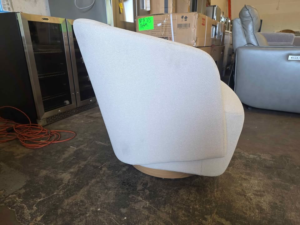 Henredon Murphy Swivel Boucle Chair, Cream - Image 7