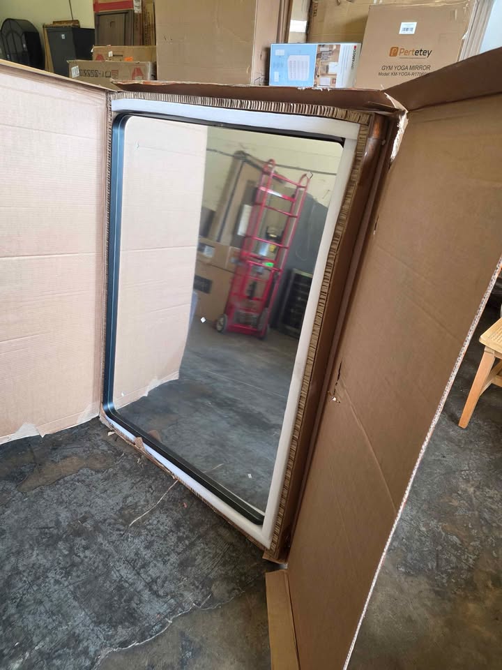 Black 36 in. W x 48 in. H Rectangle Vanity Mirror - Image 5