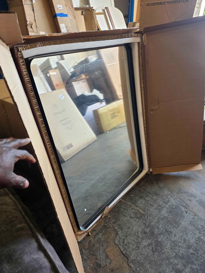 Black 36 in. W x 48 in. H Rectangle Vanity Mirror - Image 6