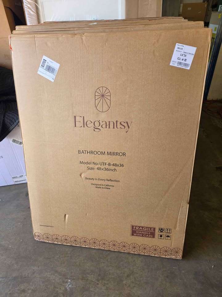 Black 36 in. W x 48 in. H Rectangle Vanity Mirror - Image 8