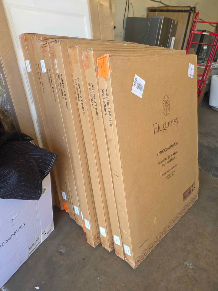 Black 36 in. W x 48 in. H Rectangle Vanity Mirror - Image 9