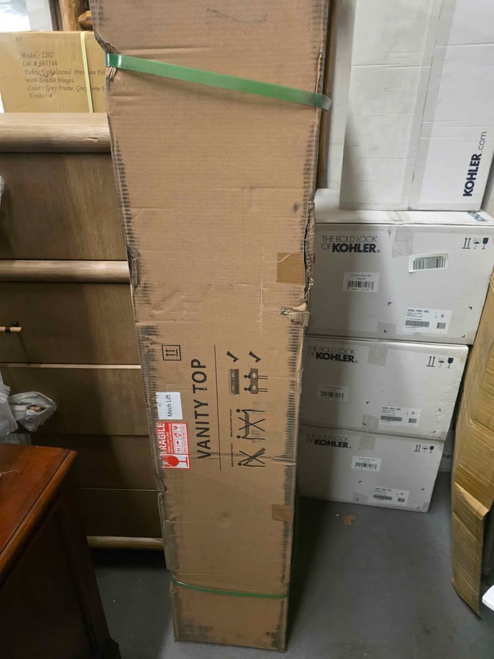 60 in. W x 22 in.D Engineered stone composite Vanity Top in White with White Rectangular Double Sink - Image 8