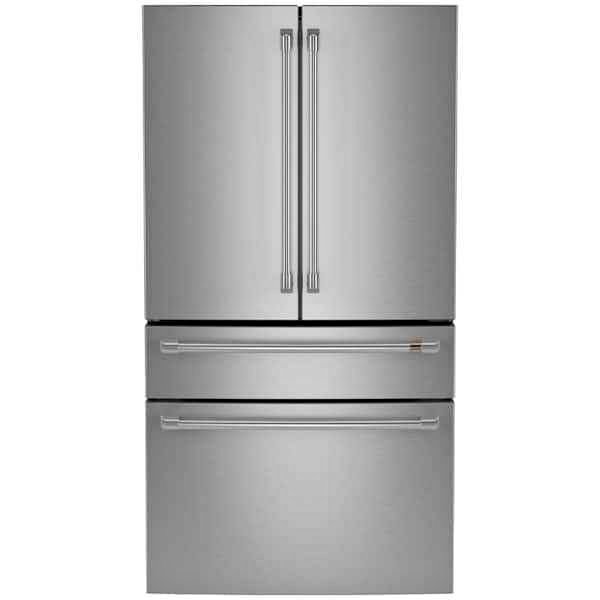 Cafe 28.7 cu. ft. Smart Four Door French Door Refrigerator in Stainless Steel with Dual-Dispense