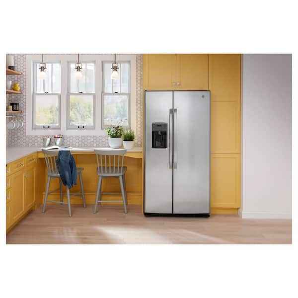 GE 25.3 cu. ft. Side by Side Refrigerator in Fingerprint Resistant Stainless Steel, Standard Depth - Image 10