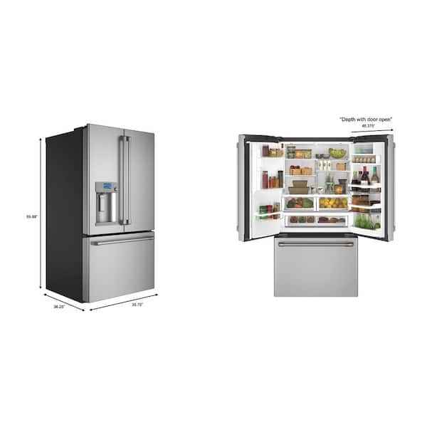 Cafe 27.8 cu. ft. Smart French Door Refrigerator with Hot Water Dispenser in Stainless Steel, Smart - Image 3
