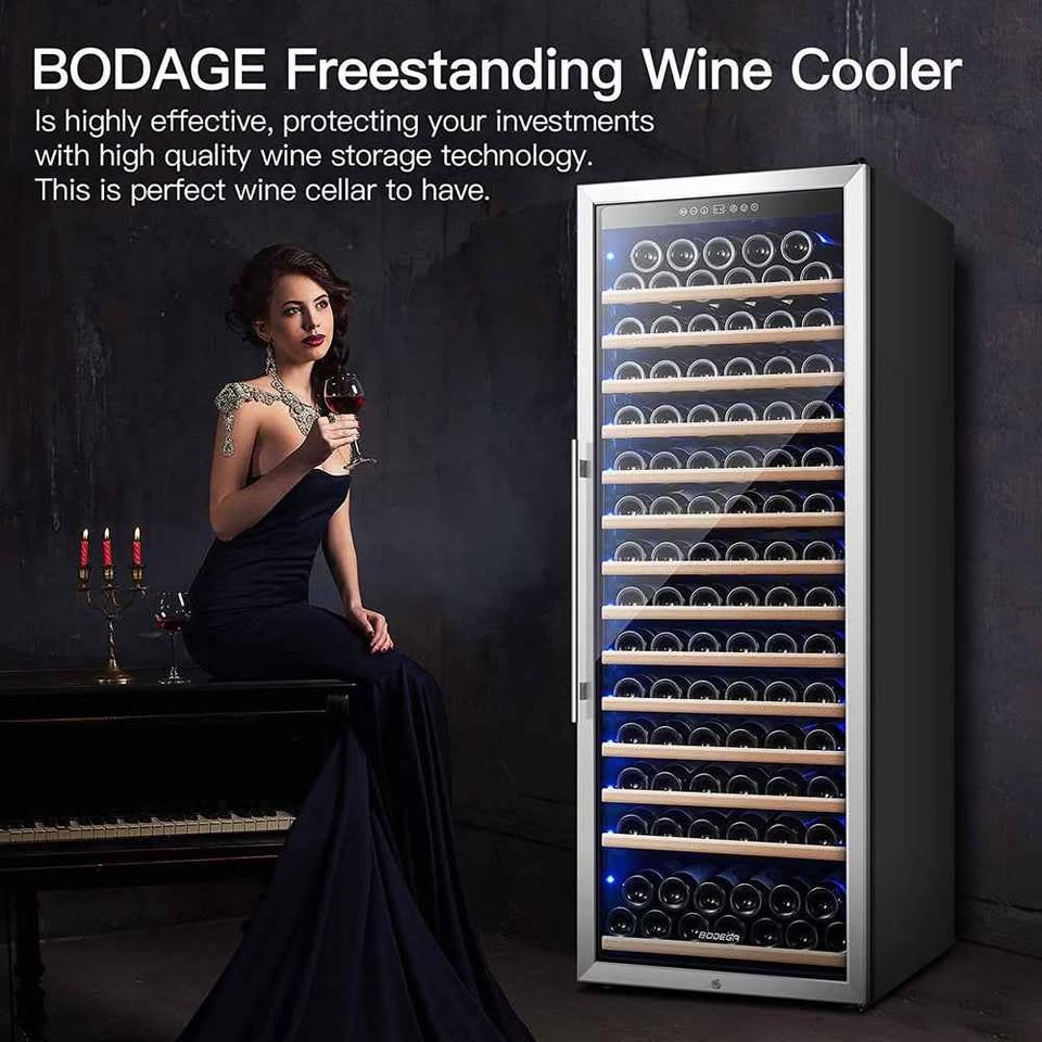 BODEGAcooler 24" Free Standing 154 Bottles Wine Cooler Single Zone - Image 4