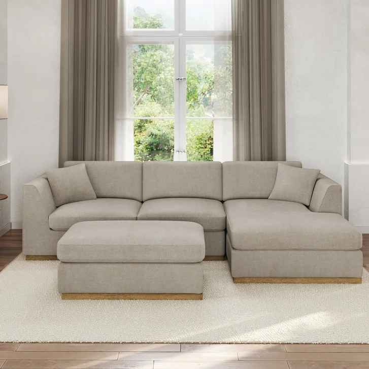 Henredon Caley Reversible Sofa Chaise with Ottoman - Image 4