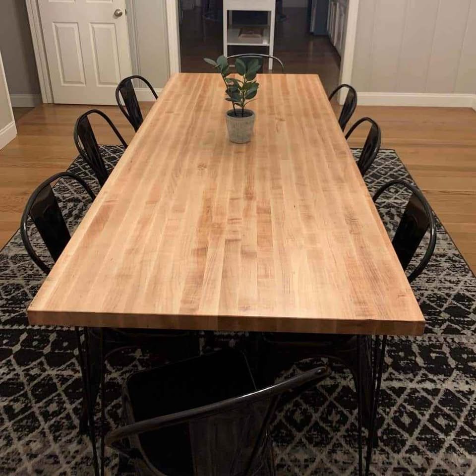 10 ft. L x 25 in. D x 1.5 in. T Finished Maple Solid Wood Butcher Block Countertop with Square Edge - Image 2