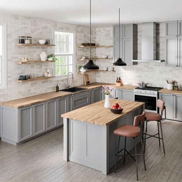 10 ft. L x 25 in. D Unfinished Acacia Solid Wood Butcher Block Countertop with Square Edge - Image 2