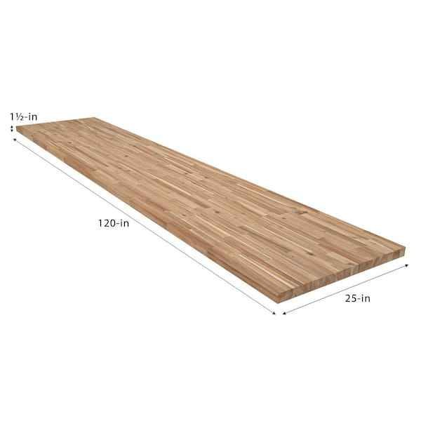 10 ft. L x 25 in. D Unfinished Acacia Solid Wood Butcher Block Countertop with Square Edge - Image 4