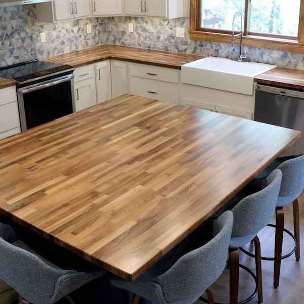 10 ft. L x 25 in. D Unfinished Walnut Solid Wood Butcher Block Countertop with Square Edge - Image 2