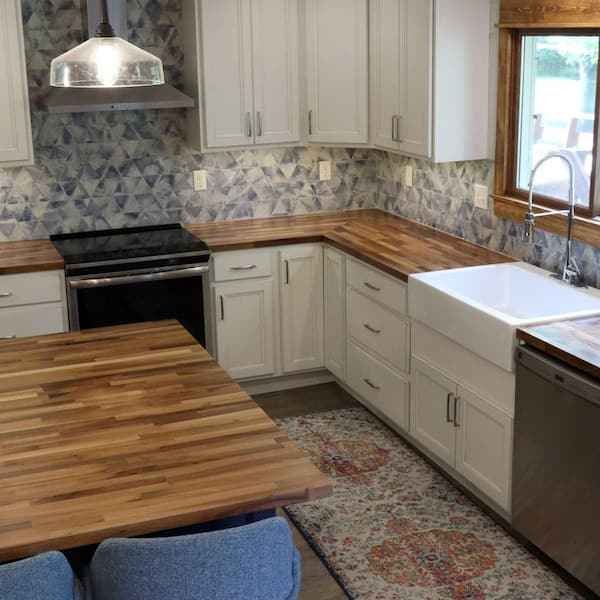10 ft. L x 25 in. D Unfinished Walnut Solid Wood Butcher Block Countertop with Square Edge - Image 4