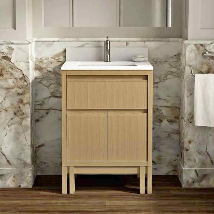 Kohler Solive 24" Bathroom Vanity with Sink and Quartz Top in Oak