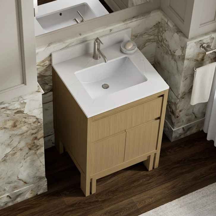 Kohler Solive 24" Bathroom Vanity with Sink and Quartz Top in Oak - Image 3