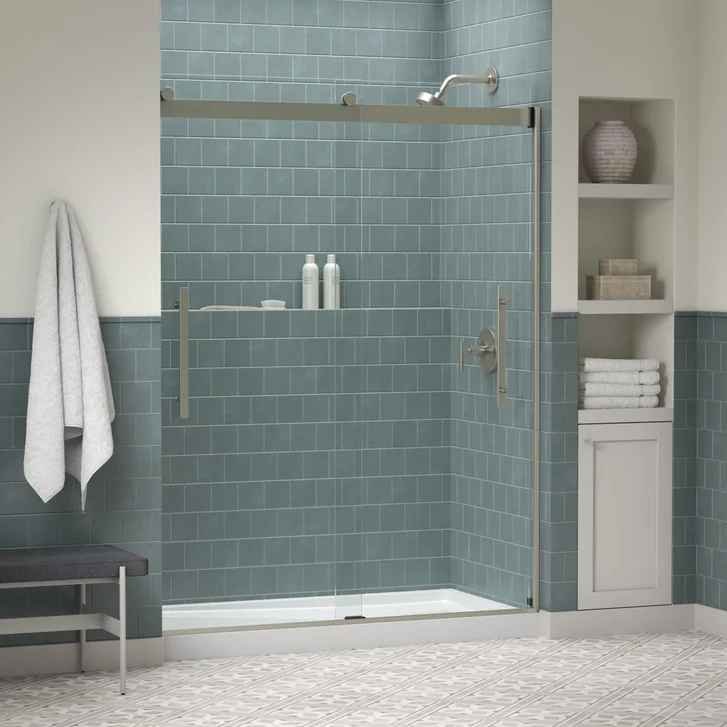 Kohler Tellin 78" x 59" Shower Door - Brushed Nickel - Image 2