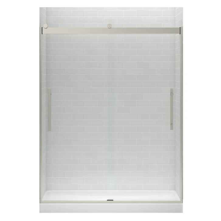 Kohler Tellin 78" x 59" Shower Door - Brushed Nickel - Image 6