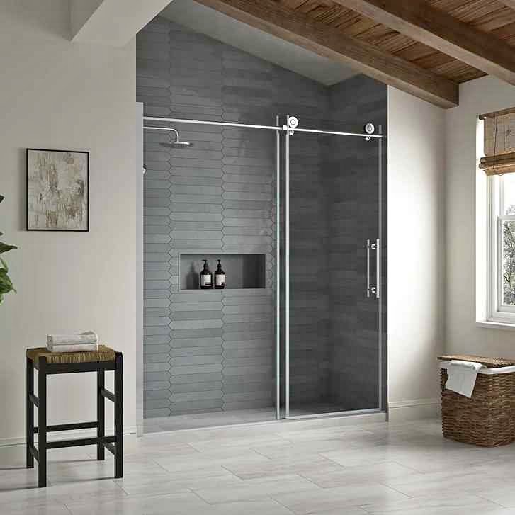 OVE Decors Renfrew 60" Frameless Soft-close Sliding Shower Door ( Chrome )