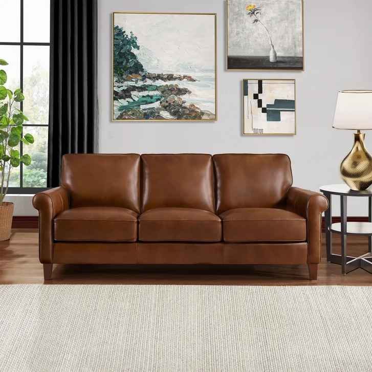 Larsen 2-piece Top Grain Leather Set, Sofa, Loveseat - Image 3