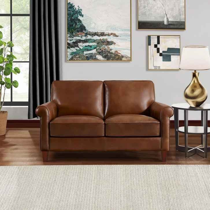 Larsen 2-piece Top Grain Leather Set, Sofa, Loveseat - Image 4
