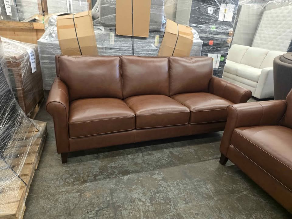 Larsen 2-piece Top Grain Leather Set, Sofa, Loveseat - Image 7
