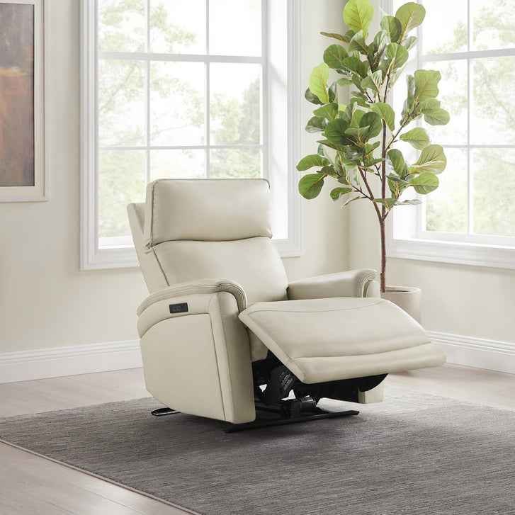 Sanders Leather Power Recliner with Power Headrest ( Cream ) - Image 3