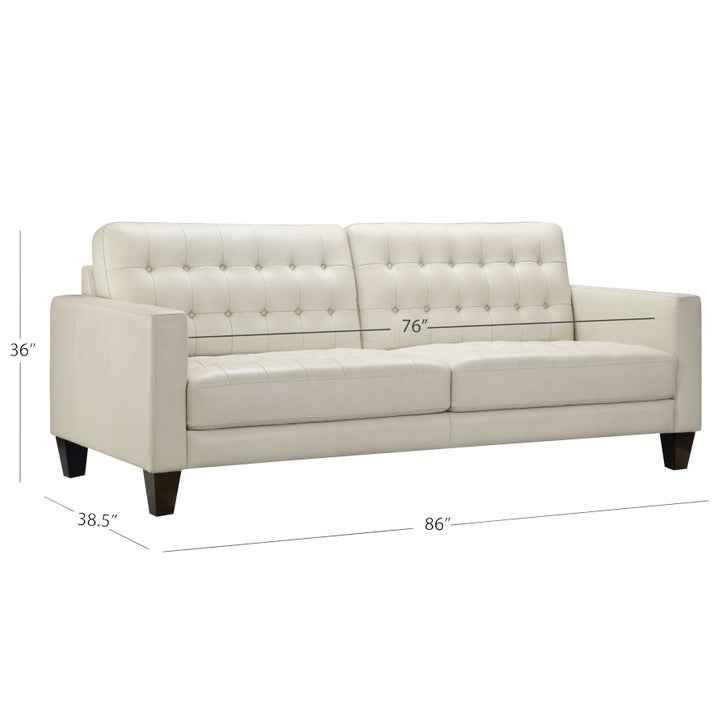 Carabella 2-piece Leather Set - Sofa, Loveseat ( Cream ) - Image 2