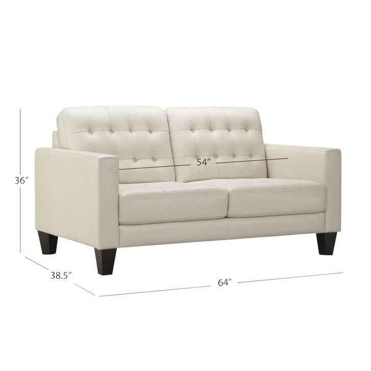 Carabella 2-piece Leather Set - Sofa, Loveseat ( Cream ) - Image 3