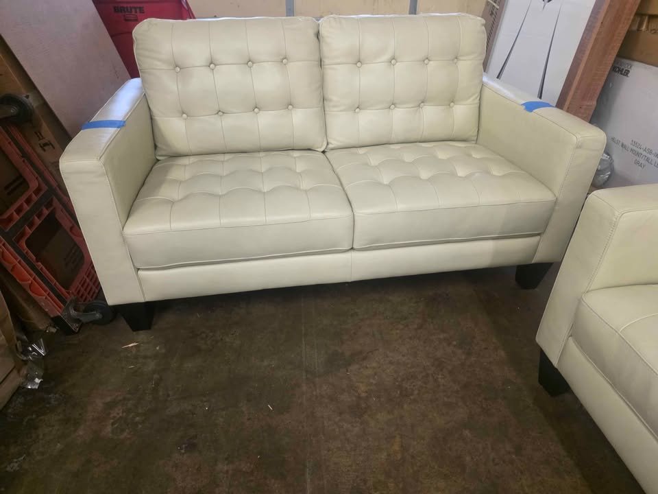 Carabella 2-piece Leather Set - Sofa, Loveseat ( Cream ) - Image 10