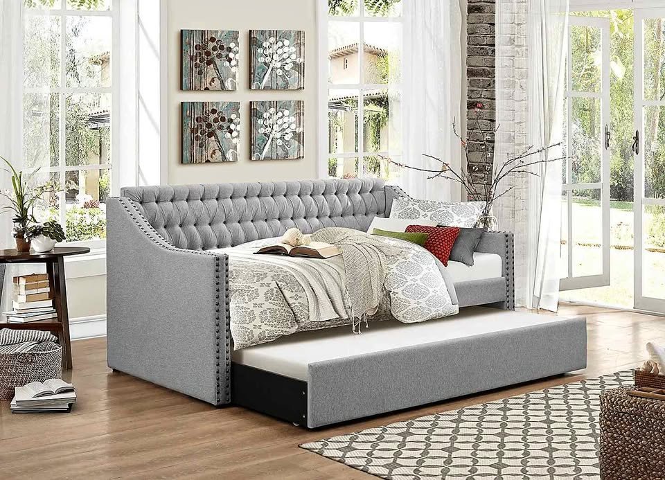 Little Seeds Ambrosia Upholstered Daybed and Trundle ( Mattress Not Included )