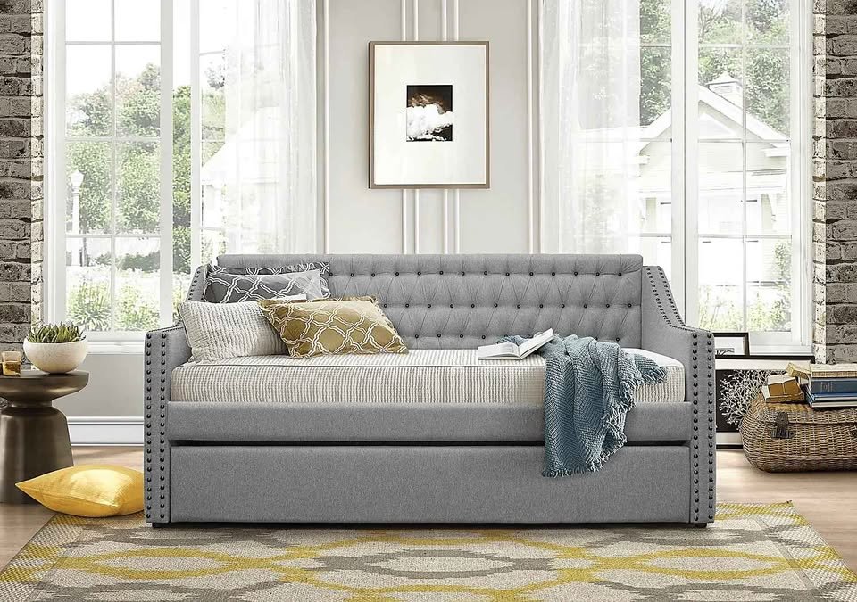 Little Seeds Ambrosia Upholstered Daybed and Trundle ( Mattress Not Included ) - Image 2