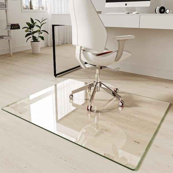 48 x 60 Rectangle Tempered Glass Chair Mat Crystal Clear Heavy Duty Hardwood and Carpet Office - Image 6