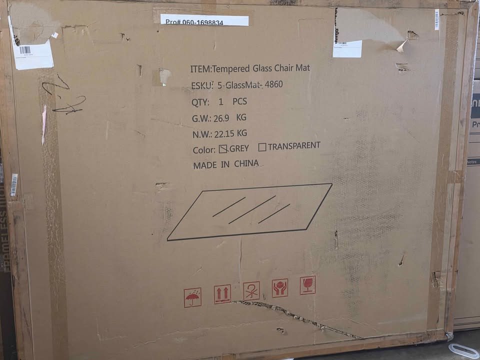 48 x 60 Rectangle Tempered Glass Chair Mat Crystal Clear Heavy Duty Hardwood and Carpet Office - Image 7
