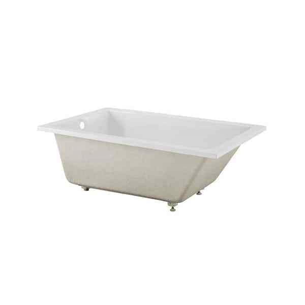 Voltaire 60 in. x 36 in. Acrylic Drop-In Reversible Drain Bathtub in White