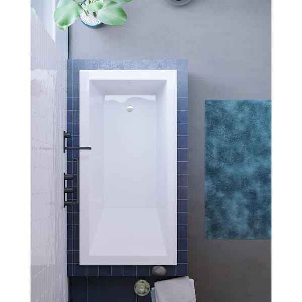 Voltaire 60 in. x 36 in. Acrylic Drop-In Reversible Drain Bathtub in White - Image 2