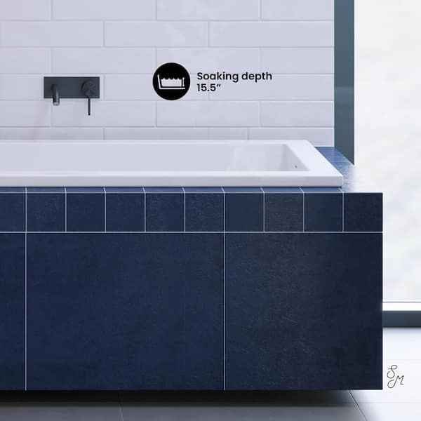 Voltaire 60 in. x 36 in. Acrylic Drop-In Reversible Drain Bathtub in White - Image 6